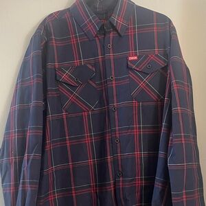 DIXXON Men's Blue and Red Checkered Shirt